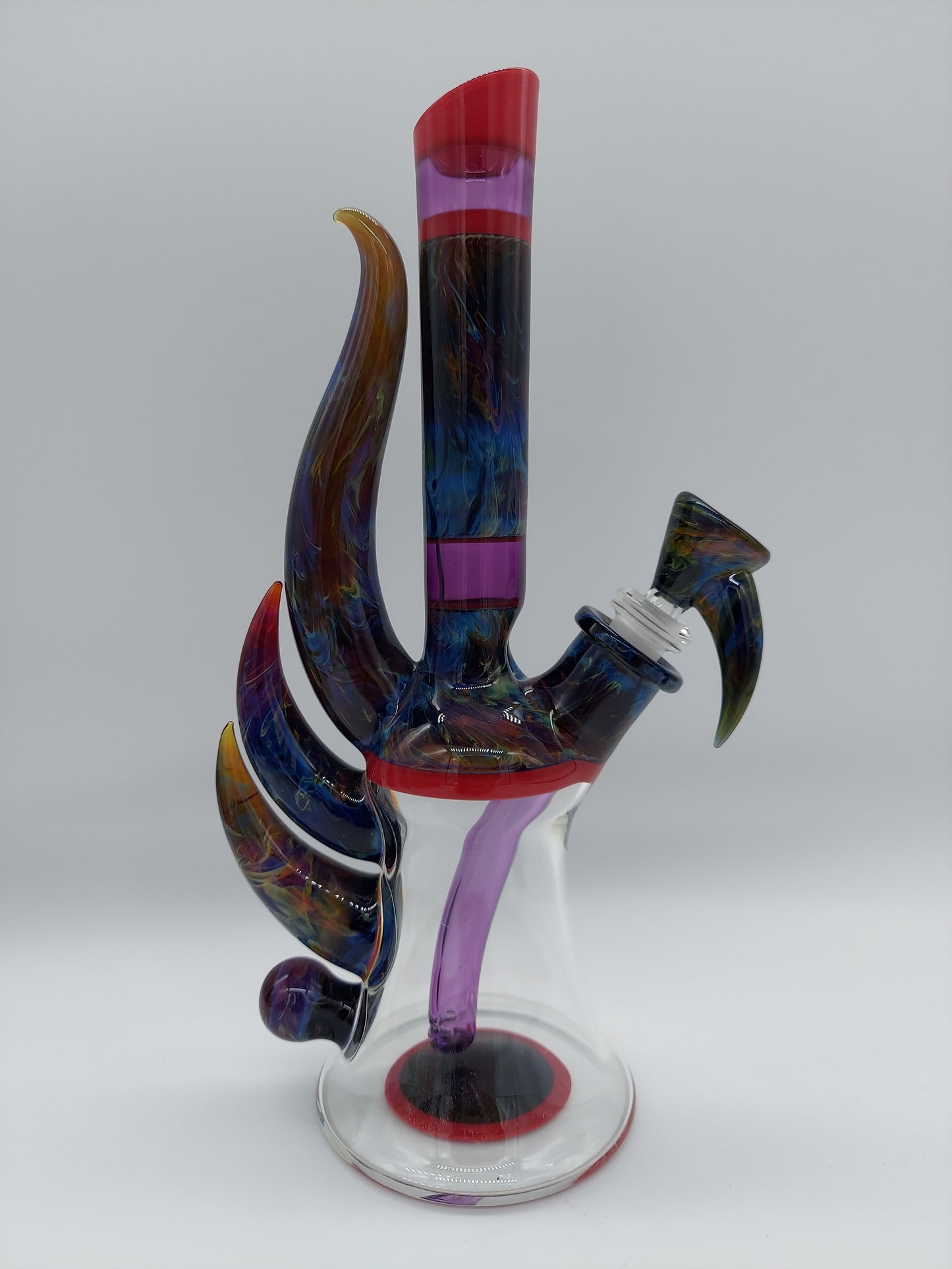 JDZ - Horned Tube - Amber Purple w/ Red Accents