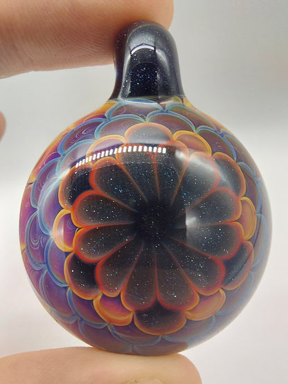 JuJu Glass - Amber Purple Dotstack Pendant