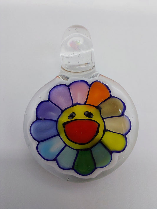 AVI Glass - Rainbow Flower Pendant