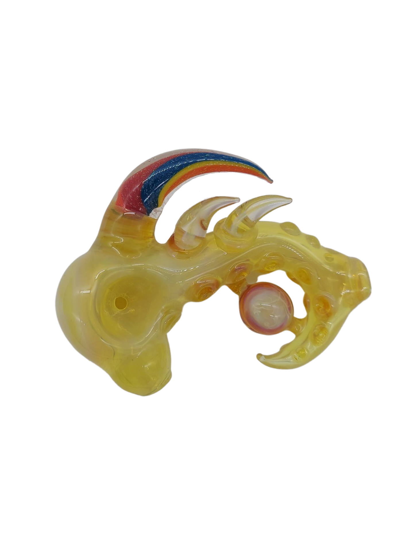 Wicked Glass - Tentacle Hand Pipe - Dichro Rainbow Horn